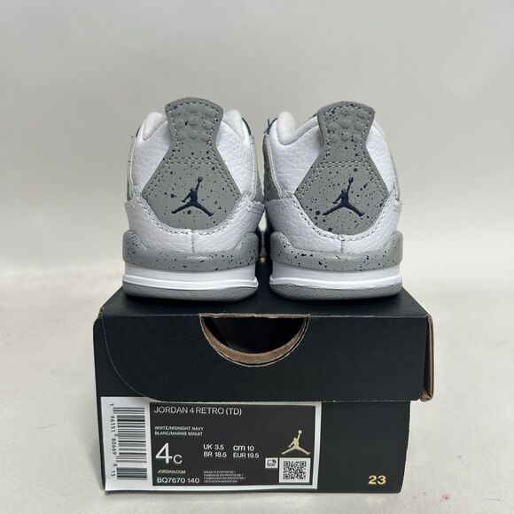 Nike Air Jordan 4 Retro TD “Midnight Navy White” 2024 - Picture 4 of 5